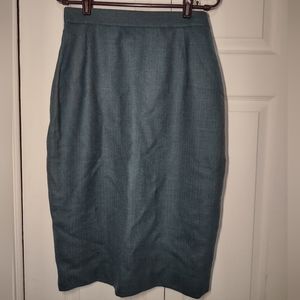 Womens Skirt High Waist Classic Career Pencil Wool Invisible Zipper Green 8
